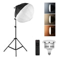 thumbnail image 1 of Traje de fotografía Kit de iluminación de caja de luz de linterna de fotografía con caja de luz plegable esférica de 50 cm / 19,7 pulgadas + bombilla LED de 85 W 3000K-6500K + control remoto + soporte Meterk Traje de fotografía, 1 of 7