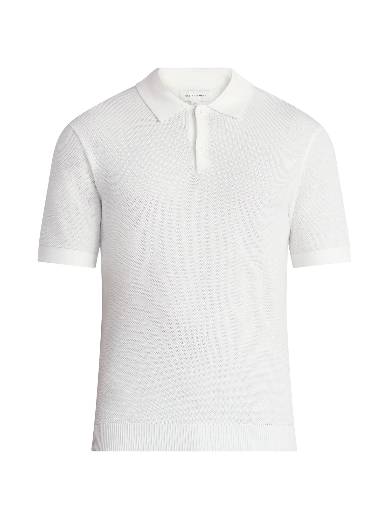 Free Assembly Men's Textured Sweater Polo with Short Sleeves, Sizes S-3XL