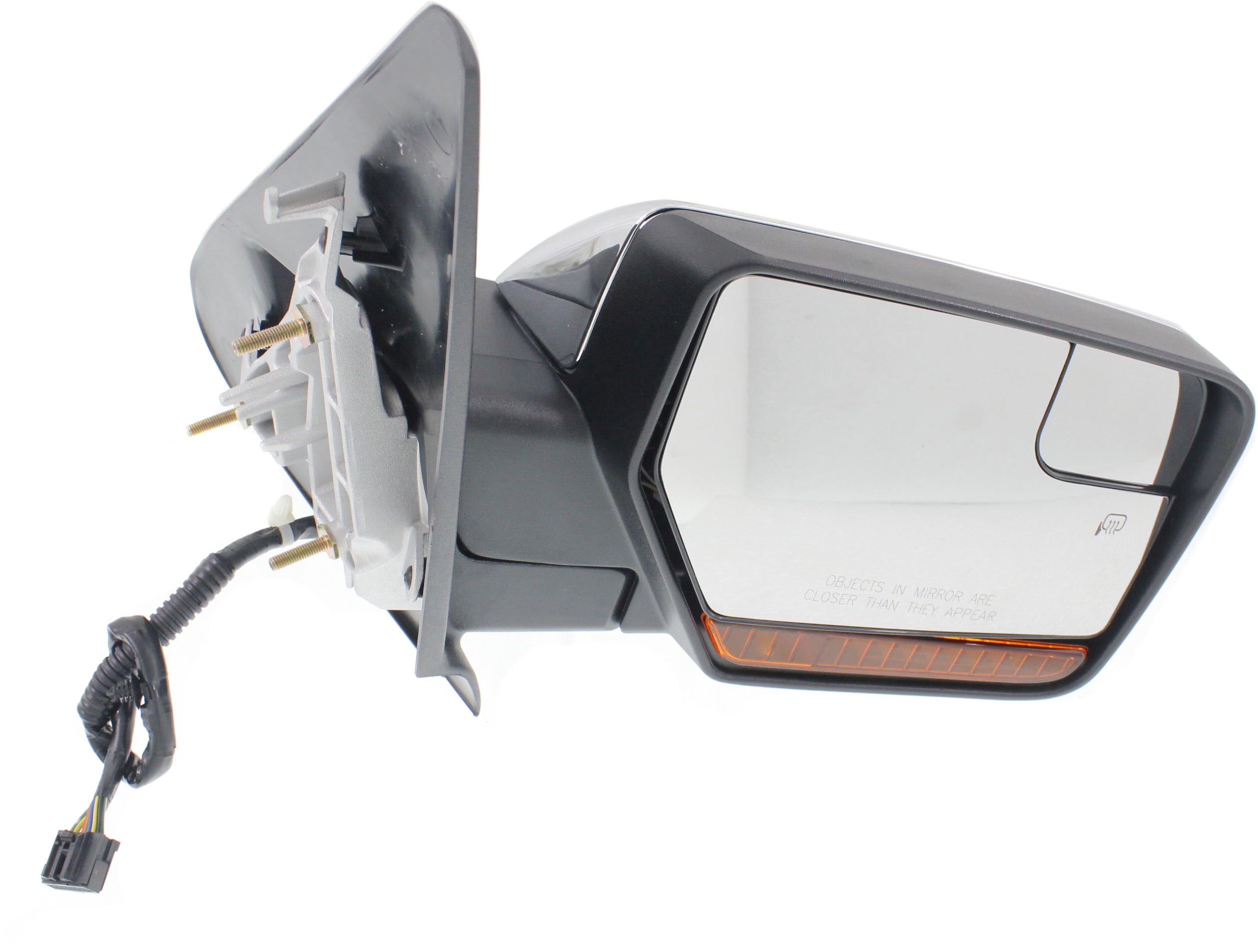 Mirror Compatible With 2013-2014 Ford Expedition Lincoln Navigator Right Passenger Side Heated w/ Blind Spot Corner Glass In-housing Signal Light Chrome Kool-Vue