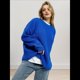 thumbnail image 5 of Suéter de Cuello Redondo para Mujer, Suéter de Punto Holgado e Informal de Larga para Otoño e Invierno. Azul L, 5 of 10