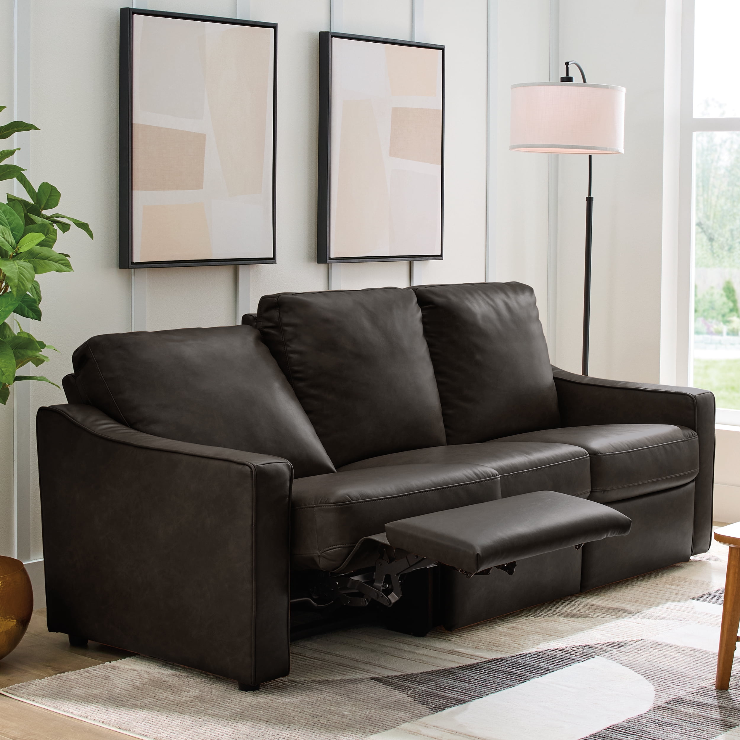 Better Homes & Gardens Allen 77" Powered Reclining Sofa, Dark Espresso Faux Leather