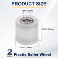 thumbnail image 2 of Uxcell 2 Pack Plastic Roller Wheel with Bearings, ID 15/64" (6mm)  x OD 25/32″ (20mm) x Length 25/32"(20mm), Guiding Wheel Flat Belt Idler (White), 2 of 5