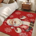 thumbnail image 4 of 4'x6' Area Rugs, Red Santa Christmas Indoor Outdoor Area Rug for Living Room Bedroom, Xmas Snowflake Watercolor Vintage Washable Bathroom Rugs Kitchen Floor Carpet Mats Home Decor Aesthetic, 4 of 8