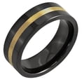 thumbnail image 2 of Ceramic Black 14K Gold Inlay 8mm Mens Ring Size 12, 2 of 6