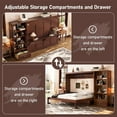 thumbnail image 5 of MODERNLUXE Queen Size Murphy Bed with 5-Tier Adjustable Storage Shelves,Wall Bed Cabinet Bed with 1 Drawer,Foldable Platform Bed for Guest Room Bedroom,Walnut, 5 of 8