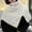 White, variant on Cxenplz Womens Turtleneck Poncho Cloak Short Style Asymmetric Knitted Solid Color Slit Wrap Shawl Scarf