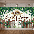 thumbnail image 5 of Green Vine Home Banner Wooden Fence Sweet Home Display Cozy Vintage Design Garden Backdrop for Home Decoration Living Room Housewarming, 5 of 9