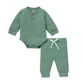 thumbnail image 1 of goowrom Ensemble de Tenues pour Tout-Petits, Body Col Henley + Pantalon Décontracté, 1 of 10