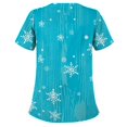 thumbnail image 2 of Pntutb Blusa de manga corta con cuello en V para mujer, uniforme de trabajo, blusa de Acción de Gracias de Navidad Pntutb Pntutb-2653, 2 of 5