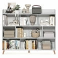thumbnail image 4 of Furinno CLAUDE Book Shelf, 10-Cube Mid Century Style Bookshelf, Bookcase, Storage Organizer with Wood Legs, 9.4" x 55.1" x 45.1", for Living Room, Bedroom, Home Office, White, 4 of 5