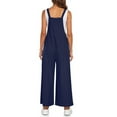 thumbnail image 7 of SOMER Women’s Jumpsuit Overalls Adjustable Strap Loose Fit Romper with Pockets Casual Bib-Style Maternity Friendly Plus Size Navy Blue, 7 of 7