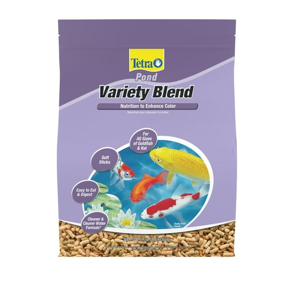 TetraPond Variety Blend Pond Fish Food for Goldfish and Koi, 1.32 lb