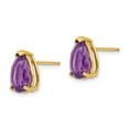 thumbnail image 2 of 14K Yellow Gold Earring Stud Women'S Amethyst Center Stone Mounting Pear Purple 12 mm 7, 2 of 3