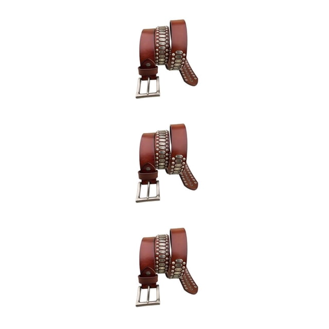 Cinturón de cuero Jumpingount Cinturón punk rojo marrón 120 cm