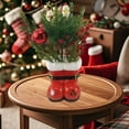 thumbnail image 5 of 11.4in Santa Boots with Pre-Decorated Christmas Tree Greenery,Decoration for Home & Office,Resin Hand-Painted Frosted Tips,1PCS, 5 of 9