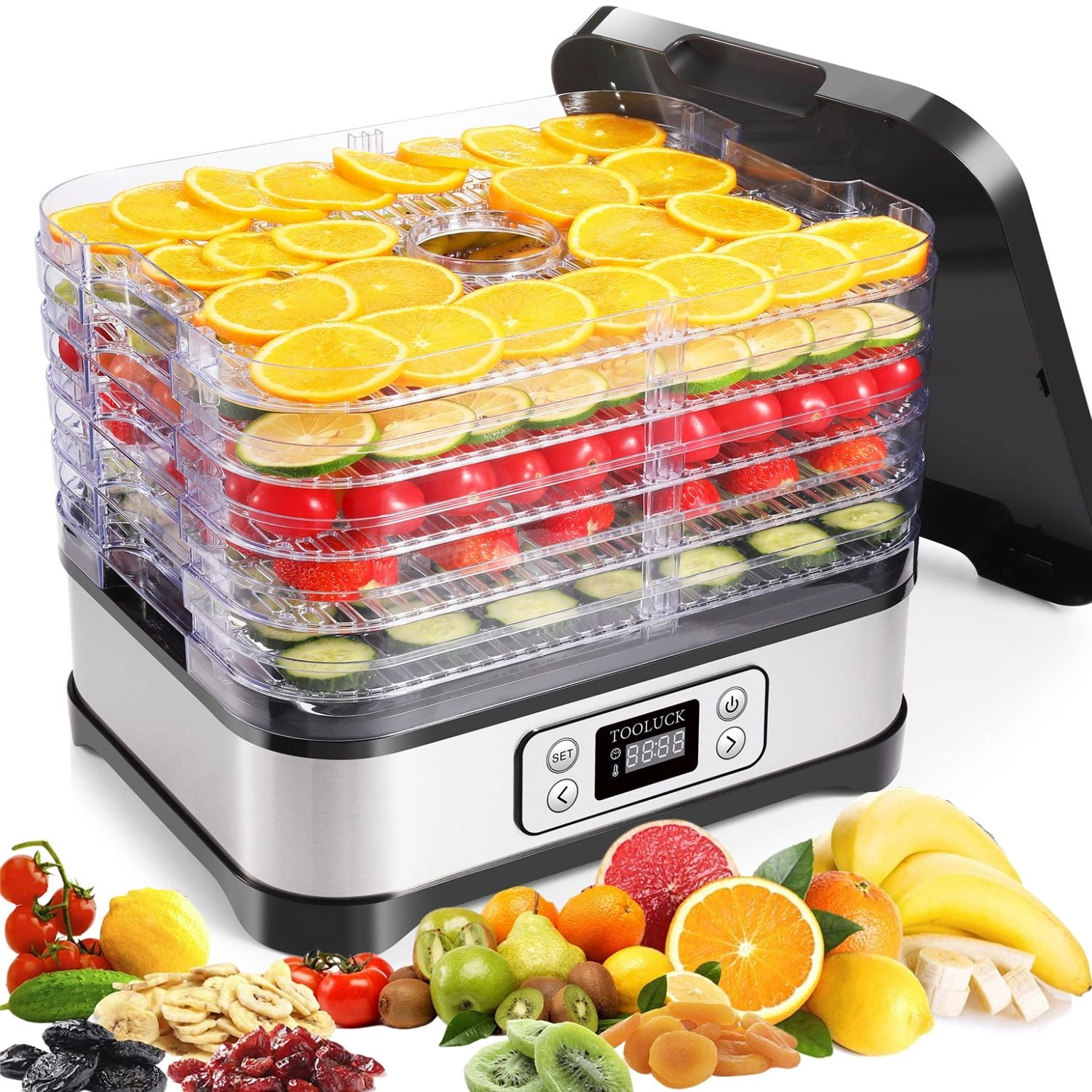 5/8-Tray Electric Food Dehydrator Commercial Fruit Jerky Beef Meat Dryer  Machine