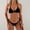 Black, variant on Women's Triangle Bikini Set, Adjustable Halter Tie Side Two Piece Swimsuit, Solid Color Beach Bathing Suit for Vacation