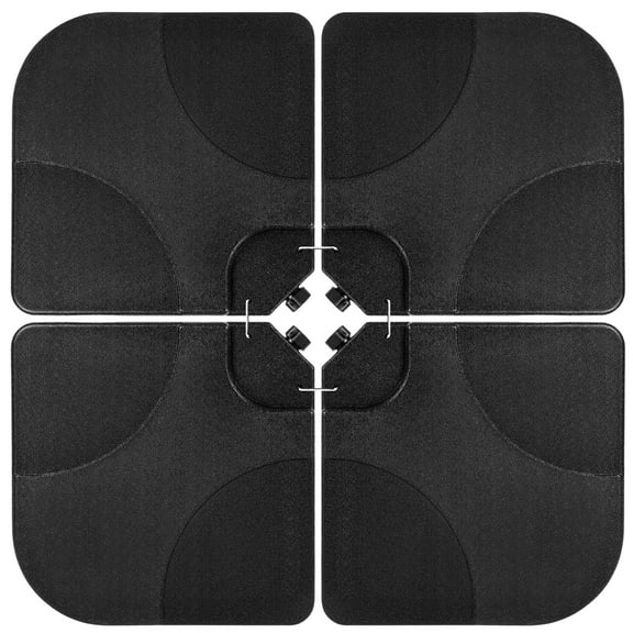 Best Choice Products 4-Piece Cantilever Offset Patio Umbrella Stand Square Base Plate Set w/ Easy-Fill Spouts - Black