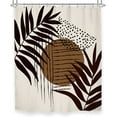 thumbnail image 5 of Abstract Boho Mid Century Shower Curtain Bathroom Set 72Wx84H Inches Modern Brown Palm Leaves Shower Curtain Bath Accessories Aesthetic Geometric Minimalist Art Home Decor Fabric 12 Pack Hooks, 5 of 5