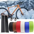 thumbnail image 5 of Cinta de manillar antideslizante y cómoda, agarre de cuero sintético para bicicleta de carretera, color blanco, 2 uds., 5 of 5