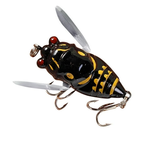 Hemousy Cicada Fishing Lure Realistic Cicada Hard Fish Lure Fishing Cicada Bait Sturdy Fishing Topwater Lure Artificial Fishing Bait for Lake Pond Freshwater brightly
