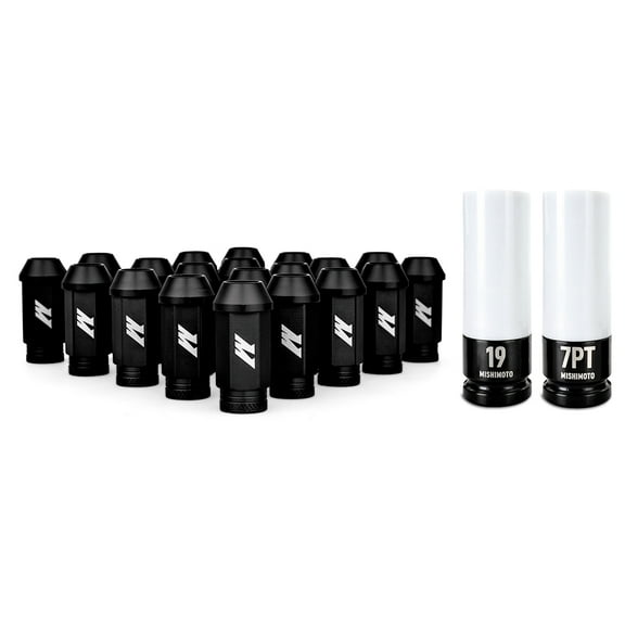 Mishimoto Aluminum Locking Black Lug Nuts Set, M12x1.5, 20 Pieces