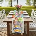 thumbnail image 4 of Table Runners 70 Inches Long Dress Scarves, Vintage Easter Farmhouse Coffee/Dining/Kitchen Table Decor, Holiday Table Runner, Colorful Floral Eggs Bunny Rustic 13x70 Inch, 4 of 9