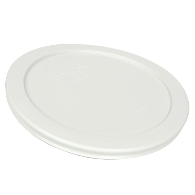Pyrex (2) 7201 4-Cup Glass Bowls & (2) 7201-PC White Lids