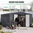 thumbnail image 4 of AECOJOY 12' x 12' Outdoor Storage Shed with Lockable Door Patio Metal Garden Storage Building in Dark Gray for Outside, 4 of 6