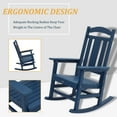thumbnail image 4 of Clihome Outdoor Rocking Chair,HIPS All Weather Resistant Patio Rocker Chairs Presidential High Back Outdoor Chairs Realistic Wood Texture for Garden Lawn Courtyards Navy Blue, 4 of 8