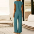 thumbnail image 4 of Tops de Mujer Vestido Casual de Manga Larga de Color Sólido Suelto Cuello en V con Pantalones Falda Bolsillo Pantalones Cortos Conjunto, Trajes de Calentamiento de la Mujer 2 Piezas Conjunto de Vestu, 4 of 6