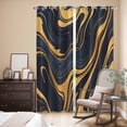 thumbnail image 3 of Kitchen Curtains 84 Inch Length 2 Panels, Abstract Marble Grommets Window Treatment Curtain, Black Golden Modern Ombre Fluids Art Thermal Curtains Drapes for Living Room/Bathroom, 3 of 9