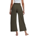 thumbnail image 5 of Frostluinai High Waist Yoga Pants Womens V Crossover Baggy Straight Wide Leg Pants Solid Lounge Cropped Pants with Pocket for Activwear, 5 of 9