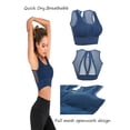 thumbnail image 7 of DODOING Women's Seamless Sports Bra High Impact Mesh Openwork Workout Running Crop Tops Longline Yoga Bra 2 Pack, 7 of 7