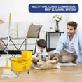 thumbnail image 6 of 35 Qt. Side-Press Mop Bucket and Wringer Combo on Wheels, Yellow, for Floor Cleaning/Wet Mopping ,including One Commercial Mop and Wet Floor Caution Sign (24inch), 6 of 6