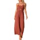 thumbnail image 1 of INSPIRAR CHIC Mono de Verano Sin Mangas con Corte, Fruncido y Pierna Ancha para Mujeres Caramelo XL, 1 of 6