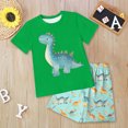 thumbnail image 2 of Baby Clothes Boy Boys' Shorts Set Outfits Children's Summer Dinosaur Printed Short Sleeved Training 0 6 12 18 24 Months 2T 3T Tank Tops And With Pockets T shirt Tops+Elastic Waist 2-Piece, 2 of 5