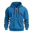 thumbnail image 1 of Kalauyu Men's Hooded Half-zip Sweatshirt - Soft Warm Long Sleeve Pullover for Casual Daily Wear, 1 of 4