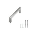 thumbnail image 2 of Modket M1603 Modern Euro Square Cabinet Handle 304 Stainless Steel — 4-1/8" Overall Length, 3-3/4" (96mm) Hole Centers, Brushed Nickel— 5-Packs, 2 of 7