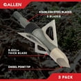 thumbnail image 3 of Allen Company PowerPoint Archery Broadheads, 3-pack, 100-Grains, Black, 3 of 12