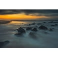 thumbnail image 2 of Jaynes Gallery 32x23 White Modern Wood Framed Museum Art Print Titled - USA-New Jersey-Cape May National Seashore Sunrise on rocky shoreline, 2 of 4