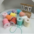 thumbnail image 4 of Xiao Hua Cuerda de PU azul verdosa de 49,21 yardas, 1 rollo, cuerda trenzada hecha a mano para tejido artesanal, cuerda suave e impermeable, ideal para manualidades y proyectos creativos de tejido., 4 of 5