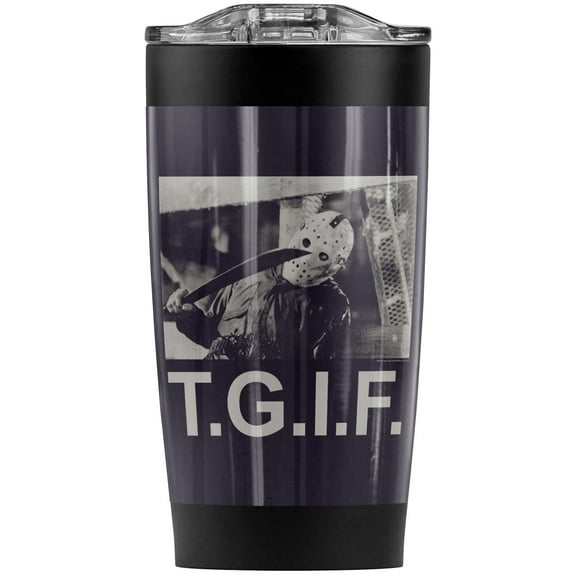 Friday The 13Th Jason Tgif Stainless Steel Tumbler 20 oz Coffee Travel Mug/Cup, Vacuum Insulated & Double Wall with Leakproof Sliding Lid | Great for Hot Drinks and Cold Beverages
