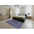 thumbnail image 4 of Ahgly Company Indoor Rectangle Mid-Century Modern Dark Slate Blue Purple Oriental Area Rugs, 7' x 9', 4 of 6