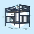 thumbnail image 6 of Max & Lily Twin over Twin Bunk Bed for Kids, Solid Wood Bunk Beds with Ladder, Blue, 6 of 13