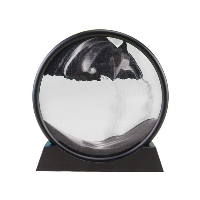 100ml Cadre d'Affichage de Image d'Art de Sable en Verre Rond 3D Paysage Marin Profond