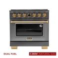 thumbnail image 3 of 36 in. 5.2 cu. ft. Dual Fuel Range for Natural Gas in Dark Stainless Steel., 3 of 20