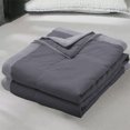 thumbnail image 4 of Qocolhg Summer Cooler Quilt Twin Size - Cooling Blankets for Hot Sleepers, Skin-friendly Plain Printed Washed Cotton Summer Quilt, Bedding Soft Coverlet Quilts for Adults Kids, 55x79 inch, Dark Gray, 4 of 6