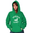 thumbnail image 4 of Feeling Llama Lazy Funny Animal Pun Unisex Plus Fleece Graphic Hoodie Brisco Brands 4X, 4 of 5