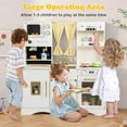 thumbnail image 2 of OLAKIDS Kids Kitchen Playset, Cooking Toy Kitchen Set with Coffee Machine Stove Removable Sink Microwave Storage Cabinet, Simulation Wooden Play Kitchen for Toddler Boys Girls (Cream White), 2 of 9